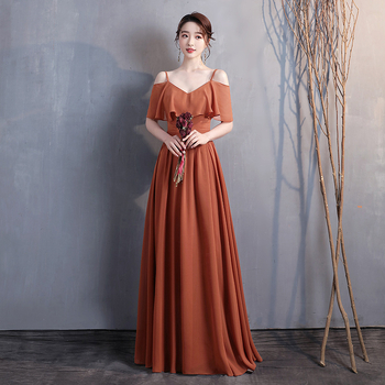 Līgavas māsu kleita, īsas piedurknes, Itāļu apkakle, poliester audums, kāzu laikā