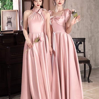 Līgavas māsu kleita - ar vienu plecu, A līnija, gara kleita, Chenille-Spandex maisījums