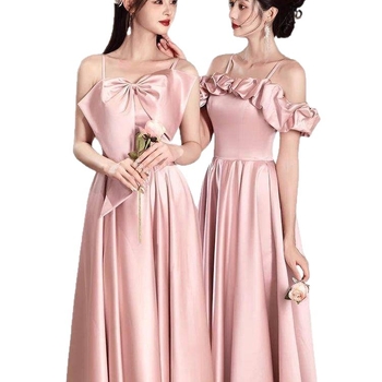 Līgavas māsu kleita - ar vienu plecu, A līnija, gara kleita, Chenille-Spandex maisījums