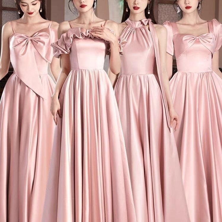 Līgavas māsu kleita - ar vienu plecu, A līnija, gara kleita, Chenille-Spandex maisījums