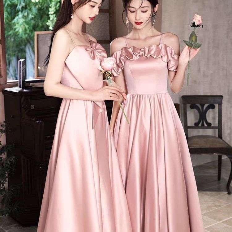 Līgavas māsu kleita - ar vienu plecu, A līnija, gara kleita, Chenille-Spandex maisījums