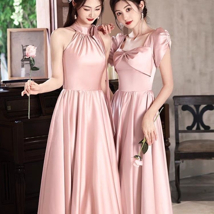 Līgavas māsu kleita - ar vienu plecu, A līnija, gara kleita, Chenille-Spandex maisījums