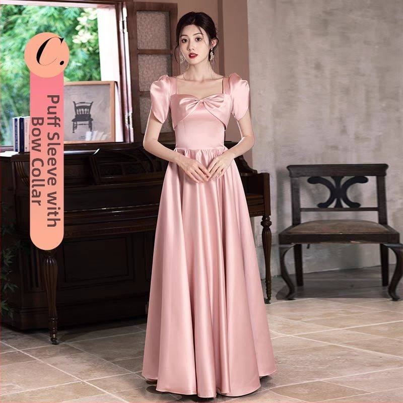 Līgavas māsu kleita - ar vienu plecu, A līnija, gara kleita, Chenille-Spandex maisījums