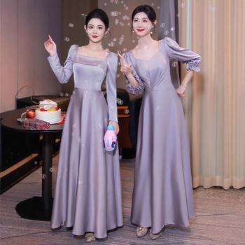 Vakara kleita, mercerizēts poliesters, garas piedurknes, kvadrātiska apkakle, siluete vidējā līmenī (Rudens 2025)