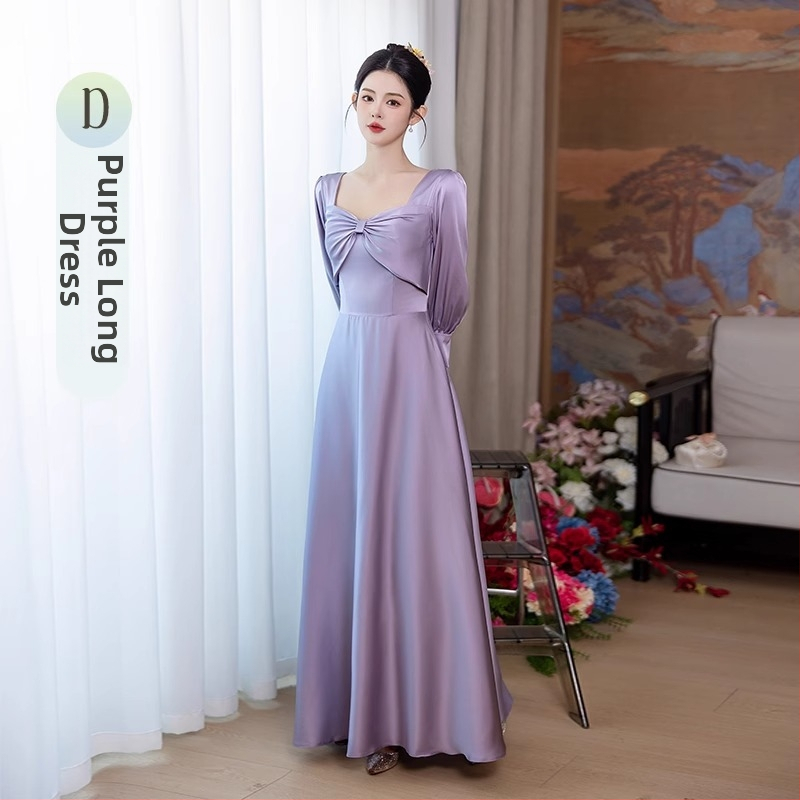 Vakara kleita, mercerizēts poliesters, garas piedurknes, kvadrātiska apkakle, siluete vidējā līmenī (Rudens 2025)