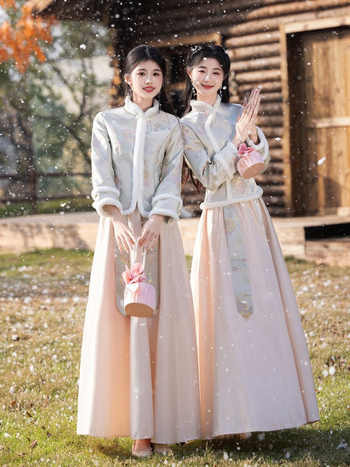 Kāzu draudzenes kleita ķīniešu stilā ar vienu plecu, A līnijas siluets, garas piedurknes, chenille audums, spandex maisījums, elastīga jostasvieta