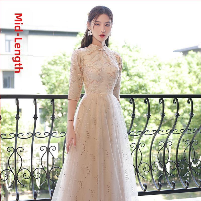 Kleita līgavas palīdzei, vienu plecu izgriezums, A-līnijas siluets, garie piedurknes, Chenille audums