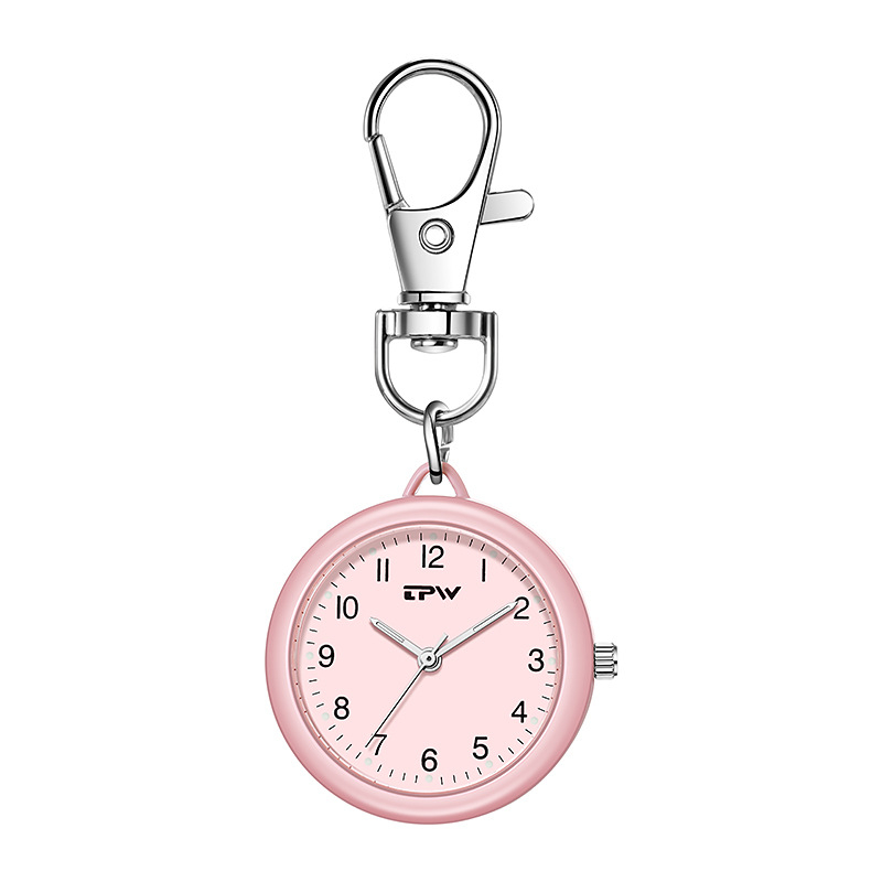 Metāla korpusa atslēgu piekariņa kabatas pulkstenis ar nakts apgaismojumu – kvarca kustība, 30 mm ciparnīca, minerāla stikls, 8 mm biezums