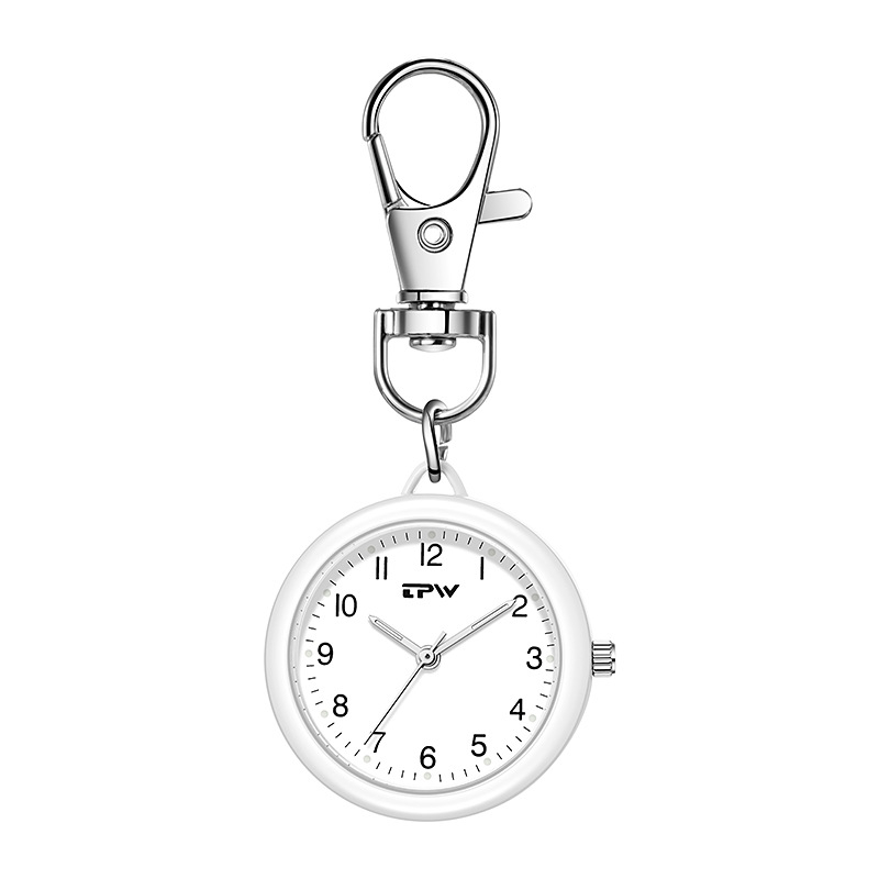 Metāla korpusa atslēgu piekariņa kabatas pulkstenis ar nakts apgaismojumu – kvarca kustība, 30 mm ciparnīca, minerāla stikls, 8 mm biezums