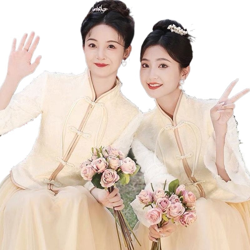 Kleita līgavas draudzenei ar vienu plecu, A līnija, garas piedurknes, gara svārka, chenille audums ar elastānu