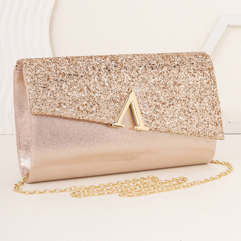 Spīdīga vakara klučs soma ar vāciņu – minimālists greznums, horizontāla kvadrāta forma, magnētiska aizvēršana, poliestera odere, rokā nēsājamā, pavasaris 2025