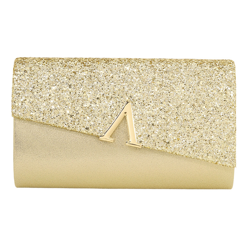 Spīdīga vakara klučs soma ar vāciņu – minimālists greznums, horizontāla kvadrāta forma, magnētiska aizvēršana, poliestera odere, rokā nēsājamā, pavasaris 2025