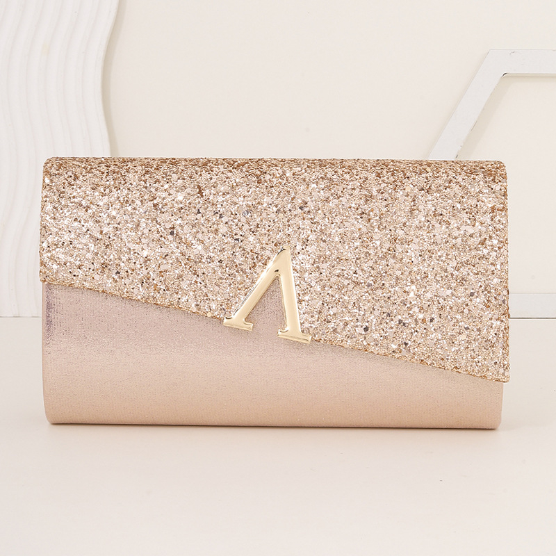 Spīdīga vakara klučs soma ar vāciņu – minimālists greznums, horizontāla kvadrāta forma, magnētiska aizvēršana, poliestera odere, rokā nēsājamā, pavasaris 2025