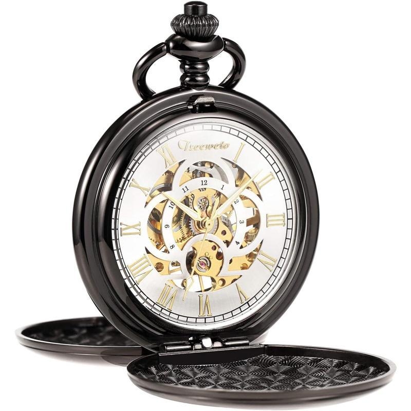 Muški mehanički džepni sat – retro steampunk, Seagull mehanizam, metalno kućište, brojčanik s prekrivenim staklom