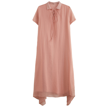 Akrila auduma vienkrāsaina kleita ar stāvā kakla apkakli, garas piedurknes, gara kleita, galvenā auduma saturs 95%+, vasara 2023.