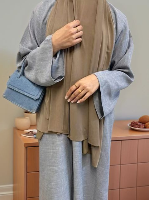 Duga haljina s okruglim izrezom i dugim rukavima, rastezljivi poliester, bez glačanja, straight kroj, casual stil – Jesen 2024