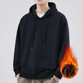 Džemperis su gobtuvu – laisvas kirpimas, ilgos rankovės, poliesterio 96%+