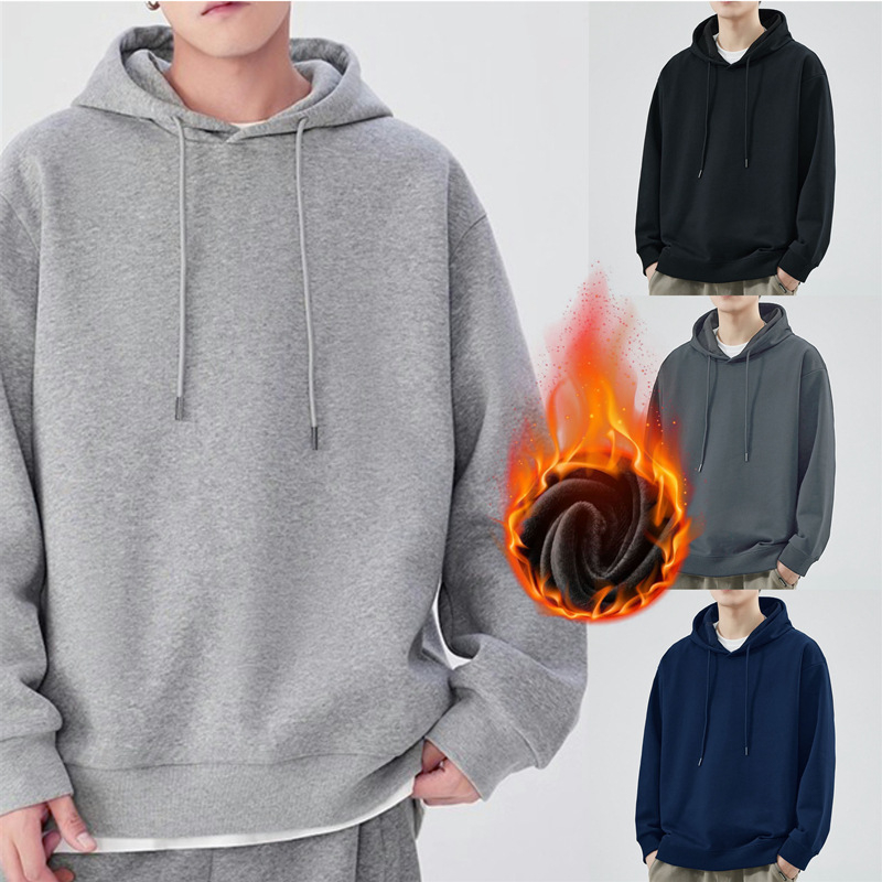 Džemperis su gobtuvu – laisvas kirpimas, ilgos rankovės, poliesterio 96%+