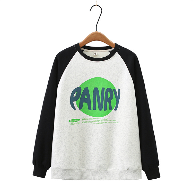 Plus izmēra sievietes rudens kokvilnas džemperis ar apaļu kakla izgriezumu un garām piedurknēm, japāņu-korejiešu ikdienas stils, rudens 2023