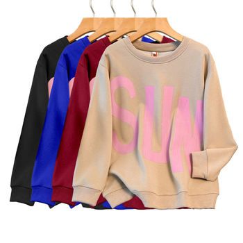 Blīvs kokvilnas džemperis ar apaļu kaklu, brīvā piegriezuma, garām piedurknēm, vidēja garuma