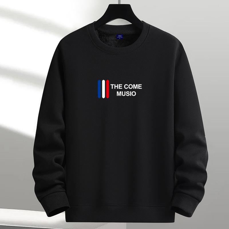 Χειμερινό φούτερ με επένδυση φλίς, στρογγυλή λαιμόκοψη, μακριά μανίκια, μοτίβο εκτύπωσης, τρισδιάστατες τσέπες