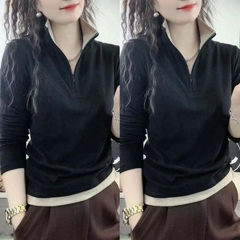 Дамски плюшен суитшърт със стойка на яка, без ръкави, модал плат, ултра къс дизайн, дължина до 40 см