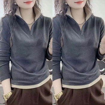 Дамски плюшен суитшърт със стойка на яка, без ръкави, модал плат, ултра къс дизайн, дължина до 40 см