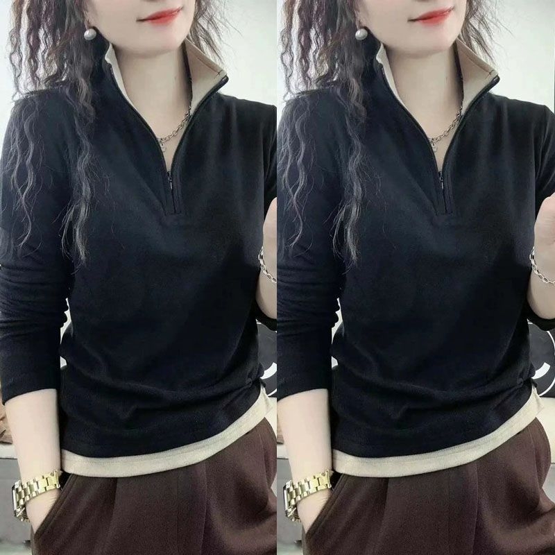 Дамски плюшен суитшърт със стойка на яка, без ръкави, модал плат, ултра къс дизайн, дължина до 40 см