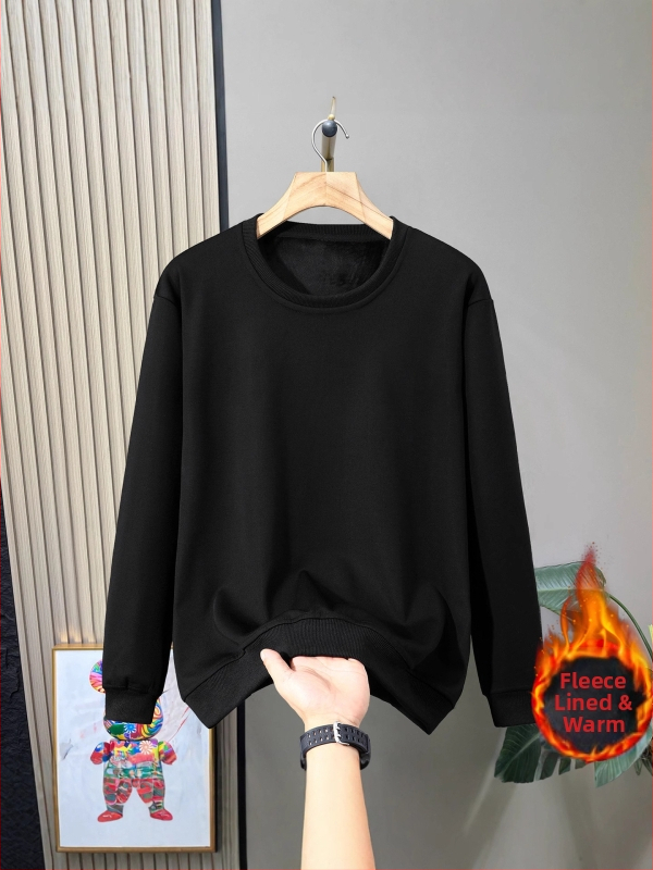 Fliso džemperis su ilgomis rankovėmis, apvali kaklo, be gobtuvo, viduje flisas, karšto perdavimo spauda