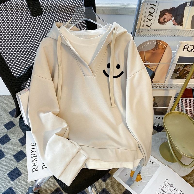 Ženski debeli hoodie s flecom i lažnim dvodijelnim izgledom, oversized kroj, kapuljača, srednje duljine, zimski model, plus veličina