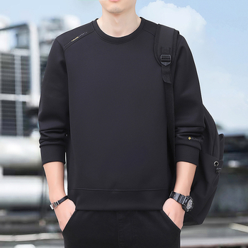 Ανδρικό φούτερ με στρογγυλό λαιμό, μακριά μανίκια, σε χαλαρή γραμμή, πολυεστερική ανάμειξη