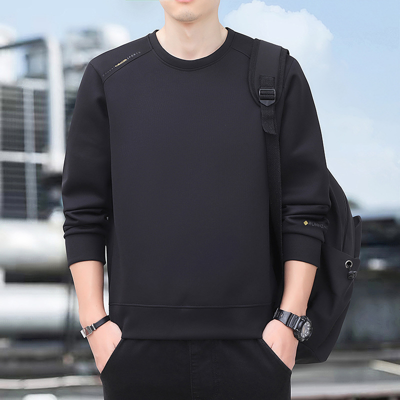 Ανδρικό φούτερ με στρογγυλό λαιμό, μακριά μανίκια, σε χαλαρή γραμμή, πολυεστερική ανάμειξη