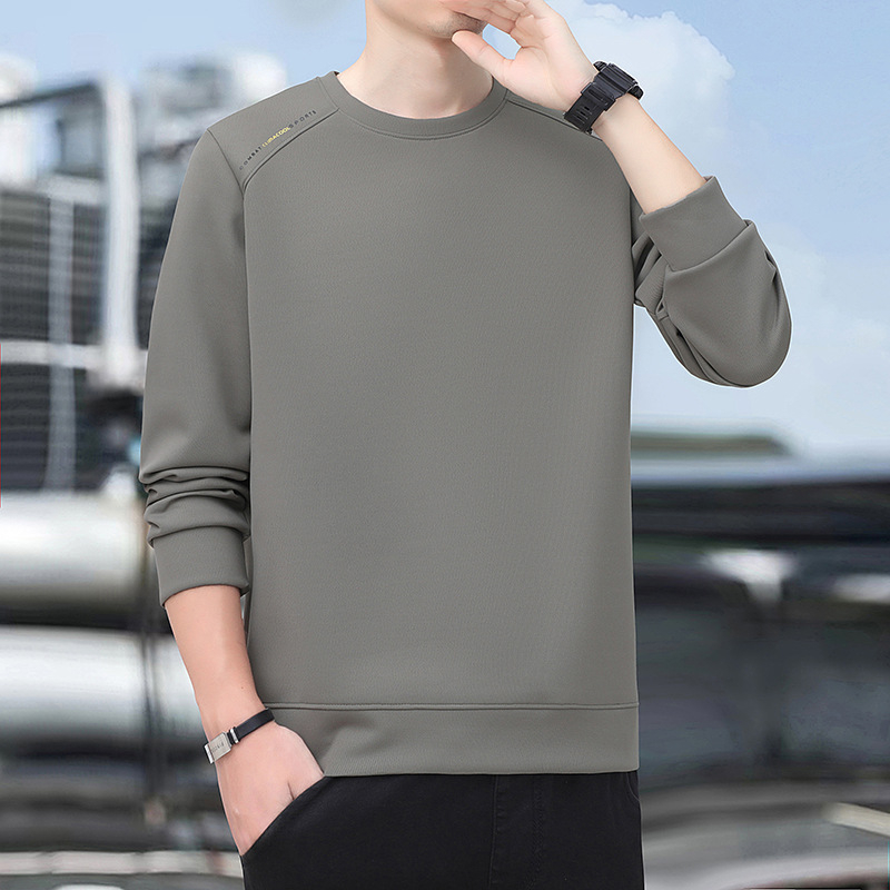 Ανδρικό φούτερ με στρογγυλό λαιμό, μακριά μανίκια, σε χαλαρή γραμμή, πολυεστερική ανάμειξη