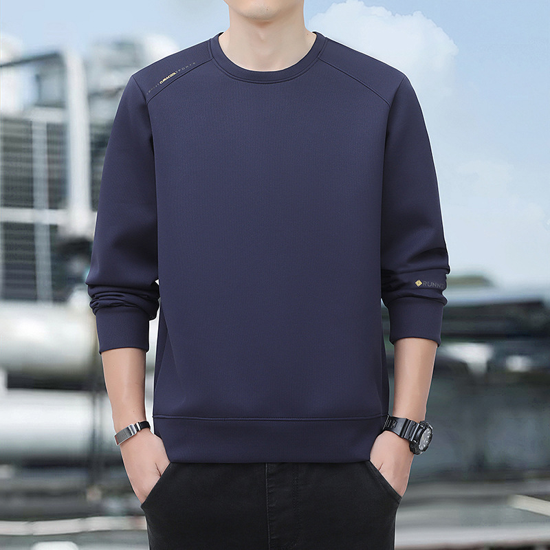 Ανδρικό φούτερ με στρογγυλό λαιμό, μακριά μανίκια, σε χαλαρή γραμμή, πολυεστερική ανάμειξη