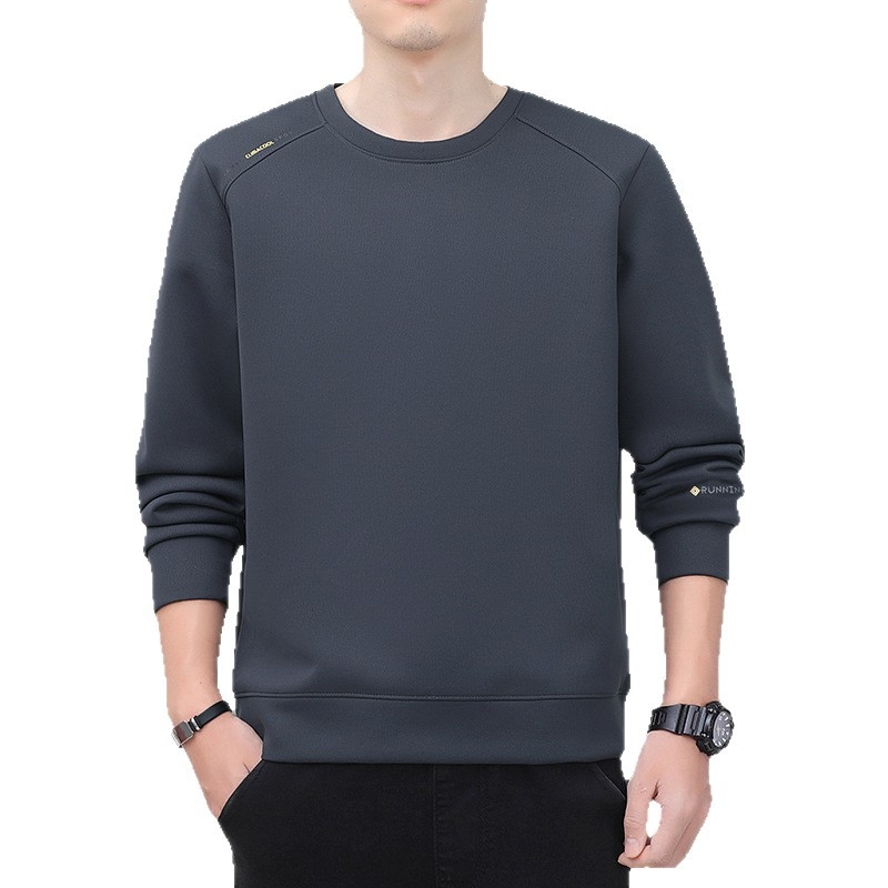 Ανδρικό φούτερ με στρογγυλό λαιμό, μακριά μανίκια, σε χαλαρή γραμμή, πολυεστερική ανάμειξη