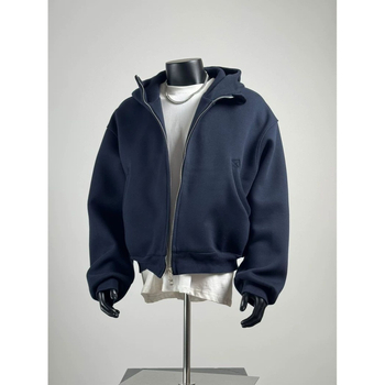 Ανδρικό φούτερ με κουκούλα από Corduroy με γούνα κουνελιού (>96%), φερμουάρ, Άνοιξη 2025