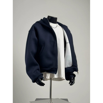 Ανδρικό φούτερ με κουκούλα από Corduroy με γούνα κουνελιού (>96%), φερμουάρ, Άνοιξη 2025