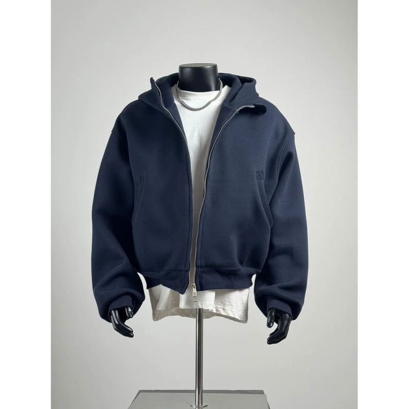 Ανδρικό φούτερ με κουκούλα από Corduroy με γούνα κουνελιού (>96%), φερμουάρ, Άνοιξη 2025