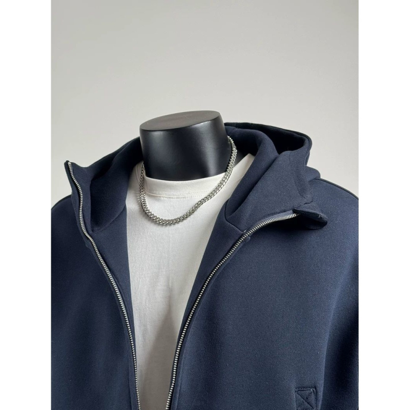 Ανδρικό φούτερ με κουκούλα από Corduroy με γούνα κουνελιού (>96%), φερμουάρ, Άνοιξη 2025