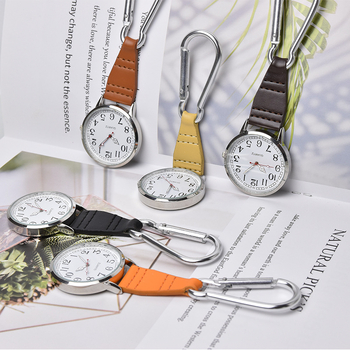 Ceas cu carabinier pentru călătorii, breloc multicolor, mecanism cuarț SL68, fața din sticlă de cuarț, carcasă din aliaj, rezistent la apă, personalizare logo