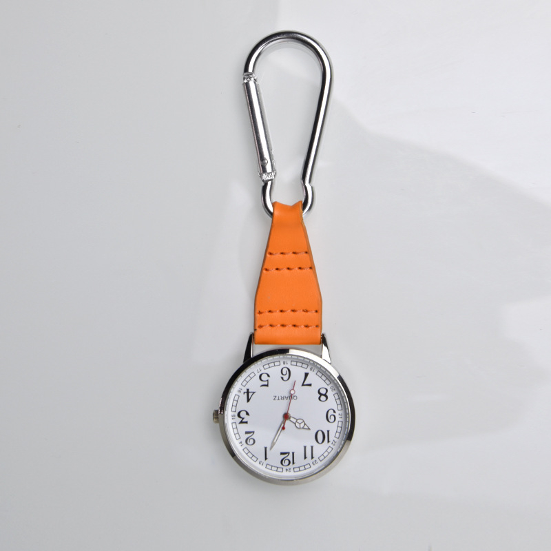 Ceas cu carabinier pentru călătorii, breloc multicolor, mecanism cuarț SL68, fața din sticlă de cuarț, carcasă din aliaj, rezistent la apă, personalizare logo