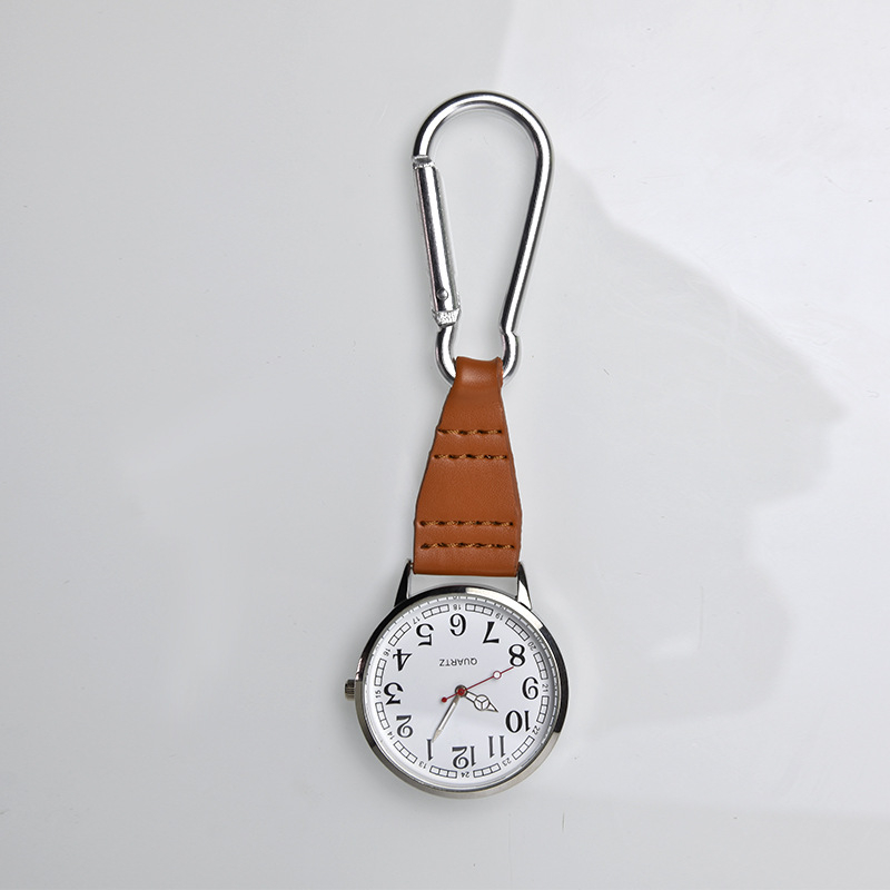 Ceas cu carabinier pentru călătorii, breloc multicolor, mecanism cuarț SL68, fața din sticlă de cuarț, carcasă din aliaj, rezistent la apă, personalizare logo