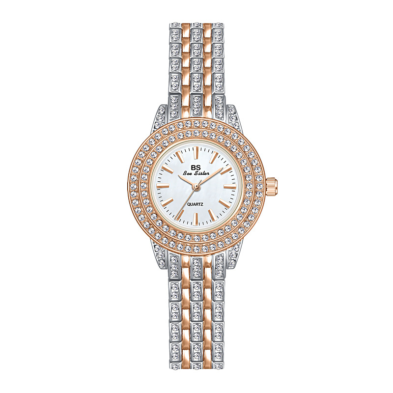 Ceas dama quartz cu mișcare Singapore (377), rezistent la apă 30 m, cadran rotund, sticlă minerală întărită, carcasă și curea din aliaj, închidere tip bijuterie