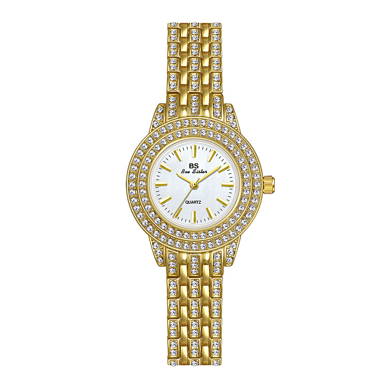 Ceas dama quartz cu mișcare Singapore (377), rezistent la apă 30 m, cadran rotund, sticlă minerală întărită, carcasă și curea din aliaj, închidere tip bijuterie