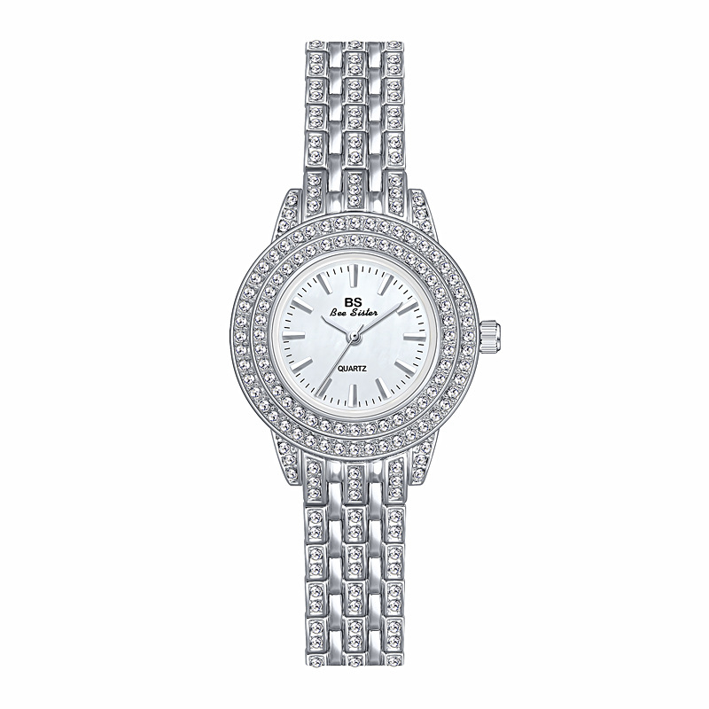 Ceas dama quartz cu mișcare Singapore (377), rezistent la apă 30 m, cadran rotund, sticlă minerală întărită, carcasă și curea din aliaj, închidere tip bijuterie