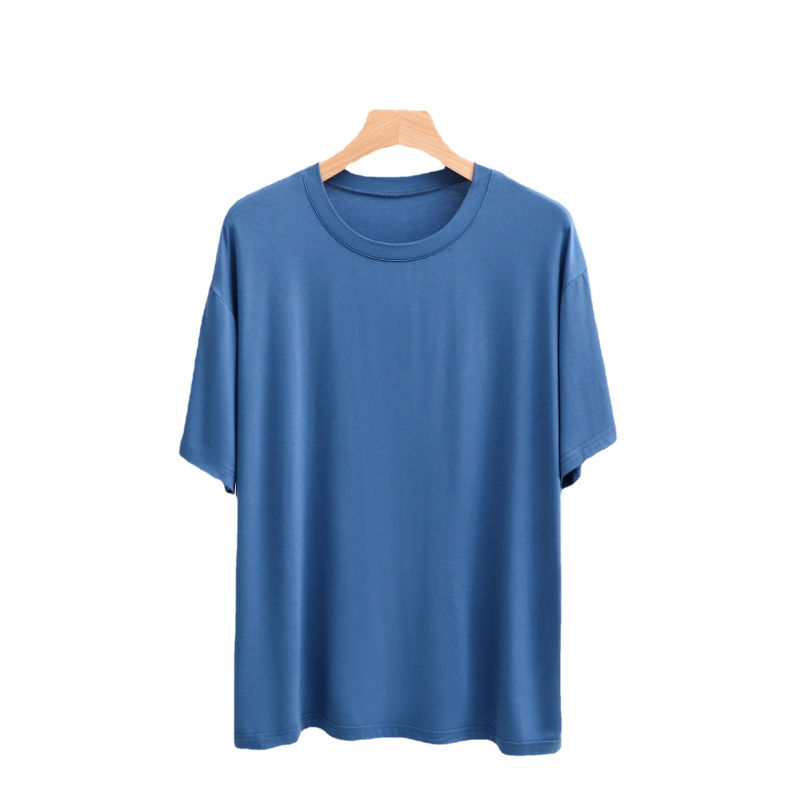 Modal vīriešu garās piedurknes pidžamas tops, elpojošs, brīvs piegriezums