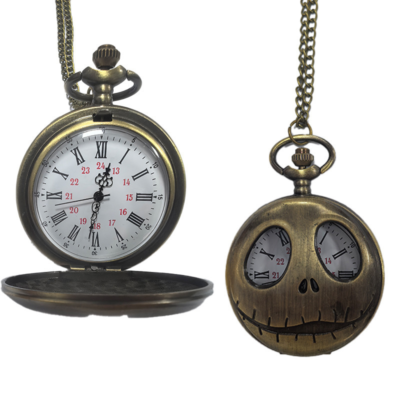 Kabatas pulkstenis kaklaraišam ar romiešu cipariem — vintage Eiropas/ Amerikas stil, kvarca mehānisms, apaļš cipferðzināšanās, sakausējuma korpuss, spirālkorona