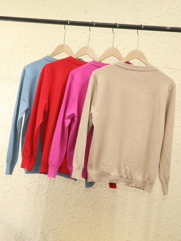Cardigan pulover, viskozno-najlon smjesa, okrugli izrez, dugi rukavi, normalan kroj