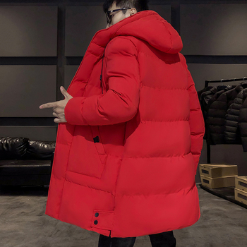 Férfi pamut tömött kabát kapucnival, fleece bélés, cipzár, poliészter külső anyag és pamut bélés