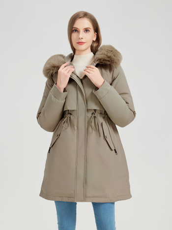 Ženska srednje duljine topla parka s kapuljom, zima 2025, korejski stil, udoban kroj, plus veličina